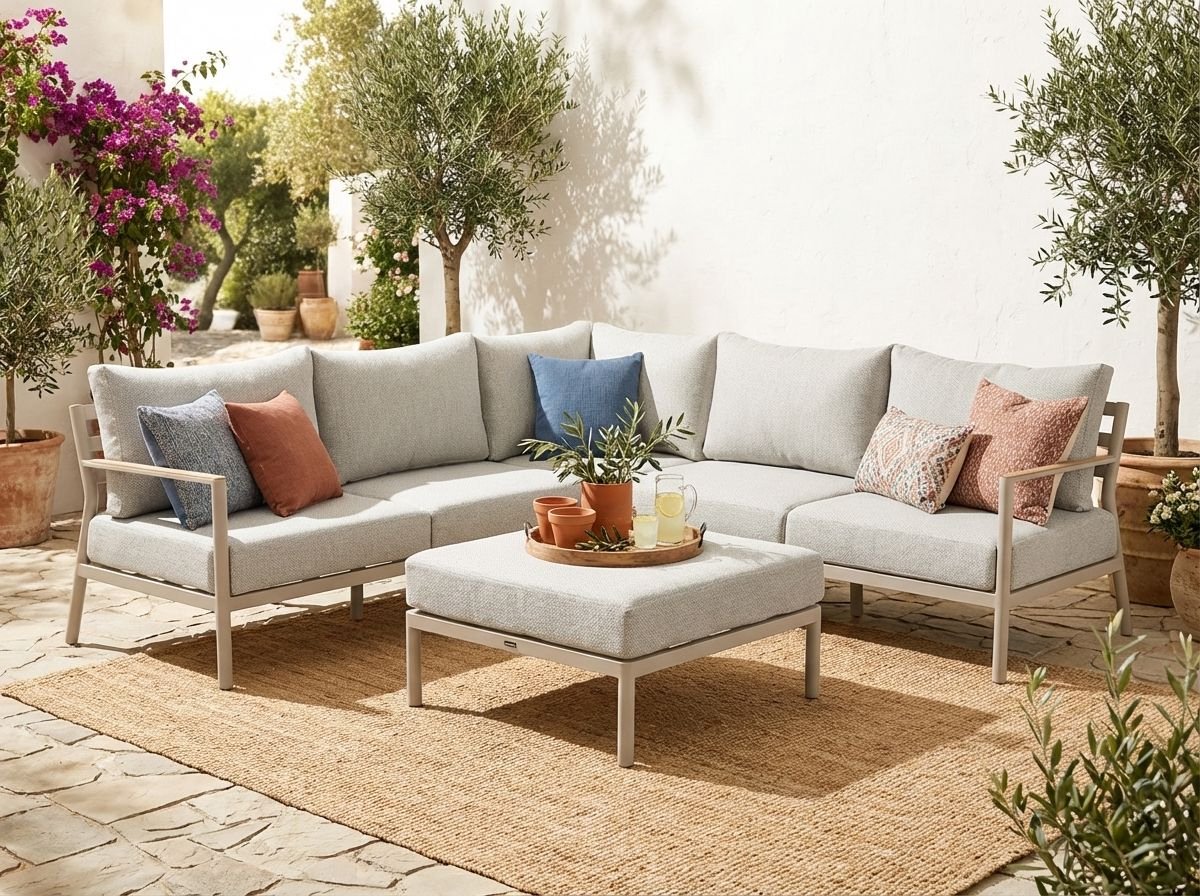 Hoek loungeset Aluminium Zand/Beige Lifestyle Garden Furniture Verano thumbnail 5