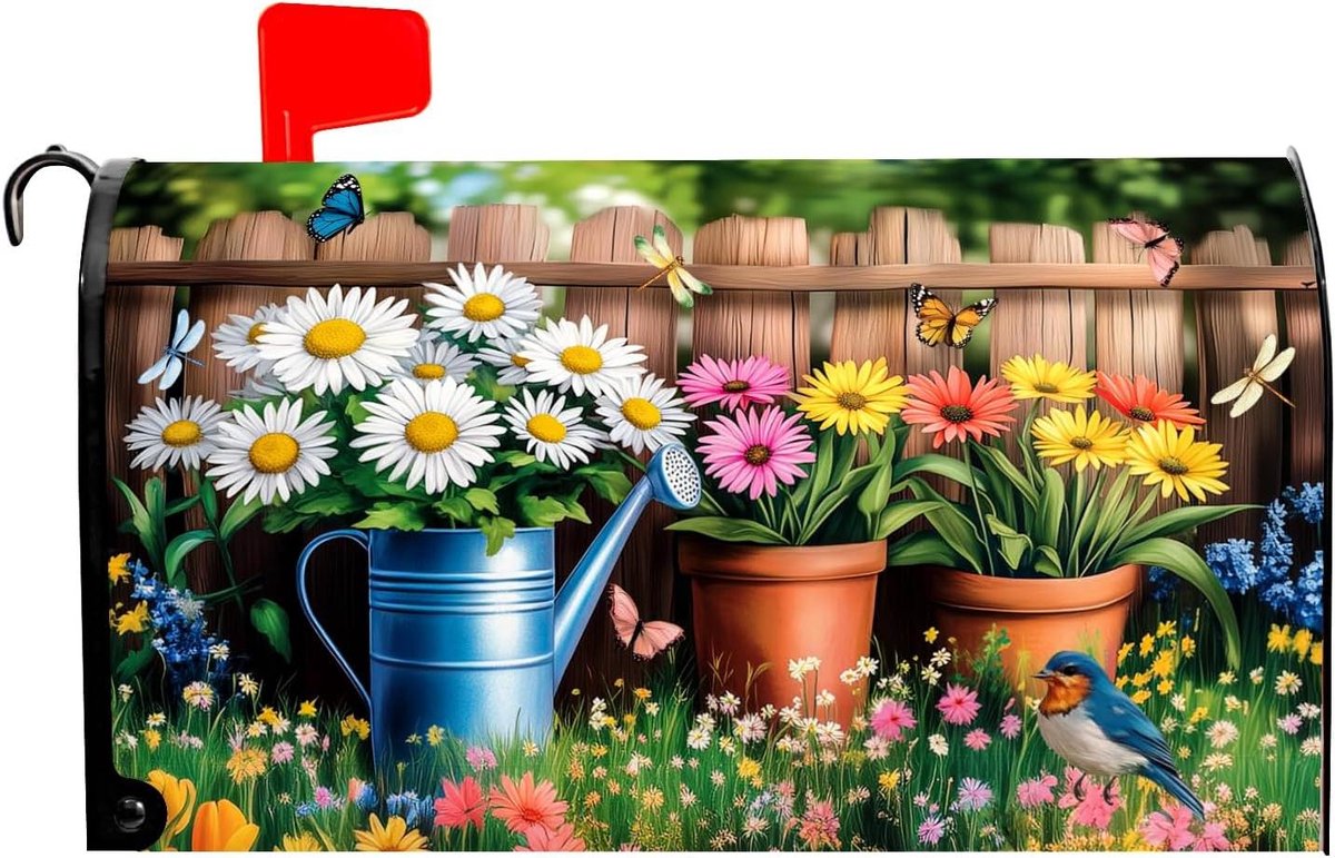 Brievenbusdecoratie - Brievenbushoes - Tuin Versieren - Magnetisch Bevestigd - 45 x 50 cm - Bloemenprint