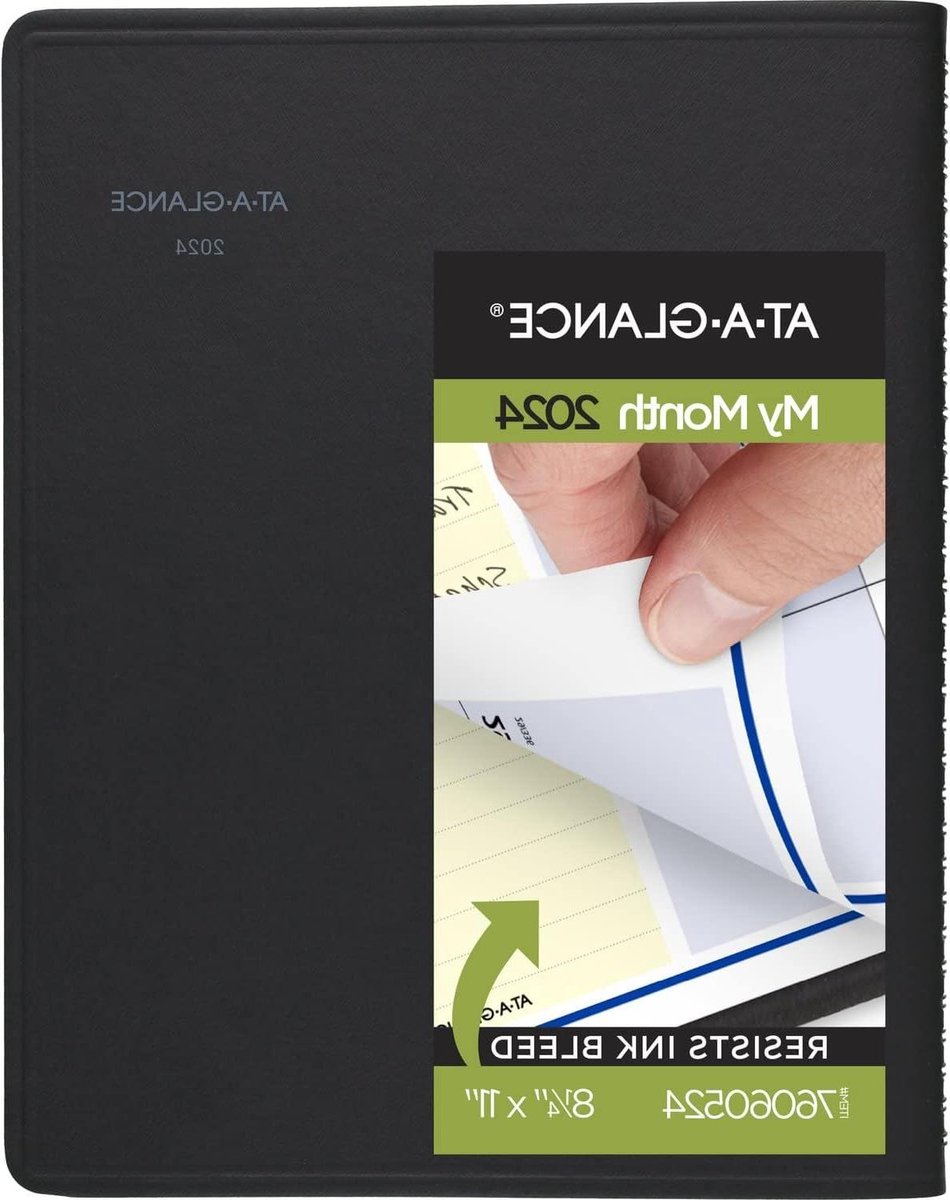 Maandplanner 2024 - Grote Planner - Jaar Overzicht - Inktbloedbestendig Papier - 8-1/4 x 11 inch - Zwart