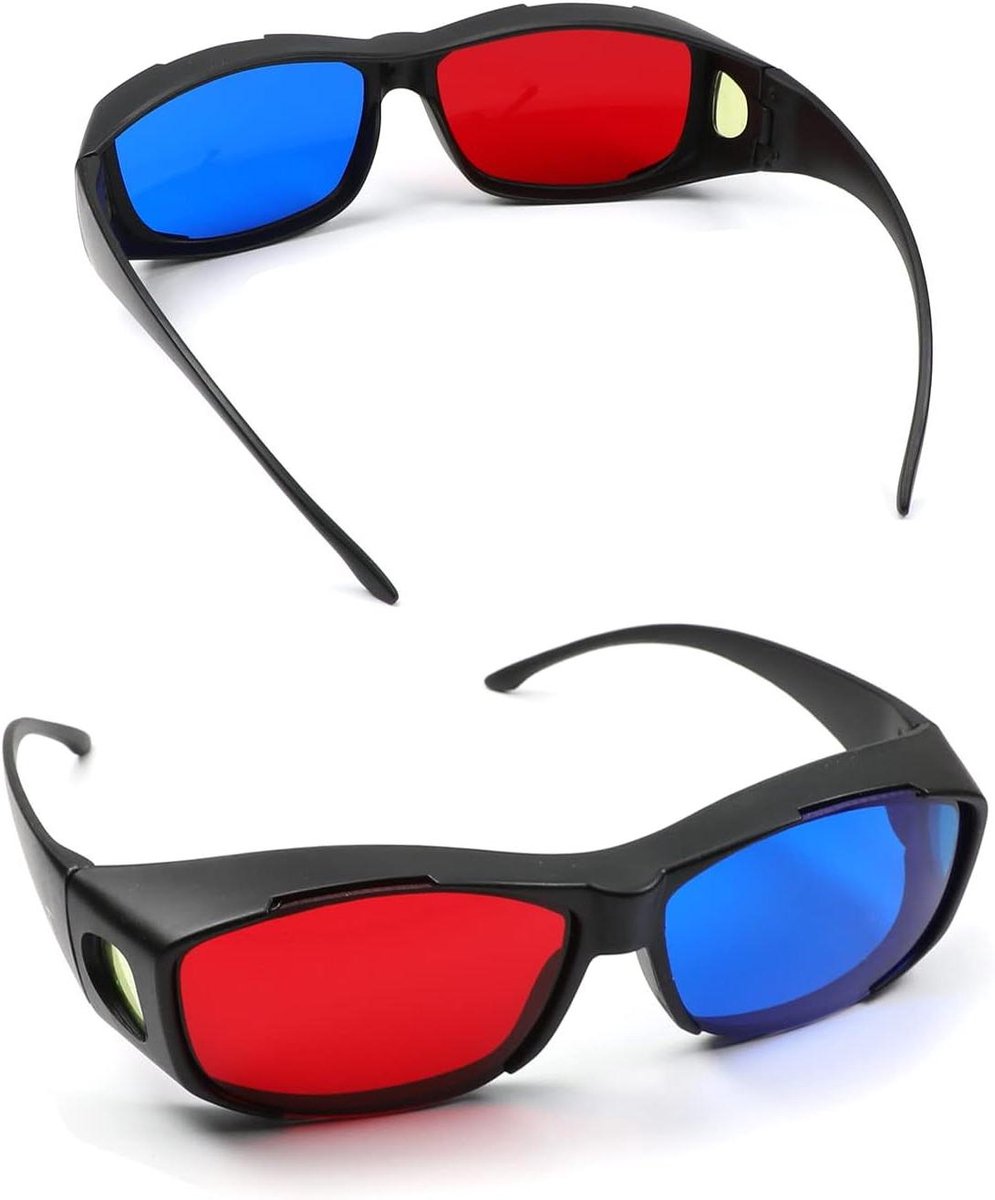 3D Brillen - Anaglyph Bril - 3D Films Kijken - Rood Blauw Cyaan - 2 Stuks - Rood Blauw