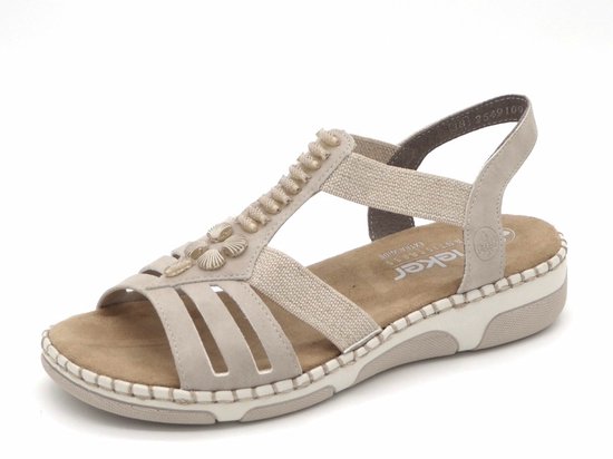 Rieker Damen Klassische Sandalen 64066, Frauen Sandalen,Sommerschuhe,Freizeitschuhe,offene Schuhe,Strandschuhe,blau Kombi (14),36 EU / 3.5 UK