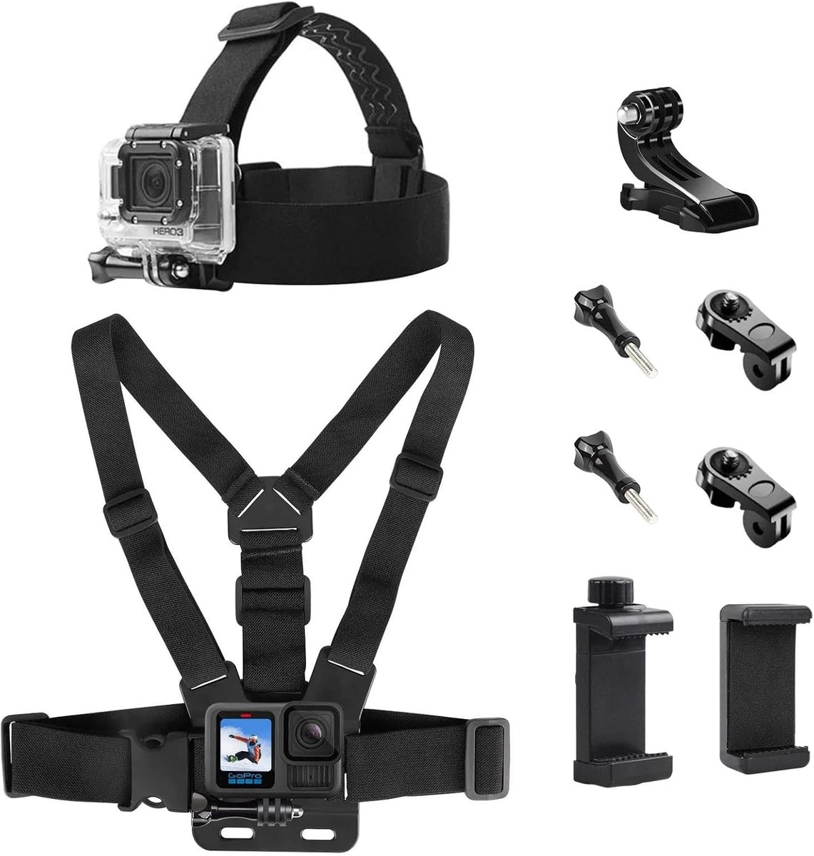 Core® Bodycam met Harnas - Bodycam Camera - Bodycam - dubbele schouderband met verstelbare maat- Zwart- 20cm x 18 cm x 7 cm; 290 g