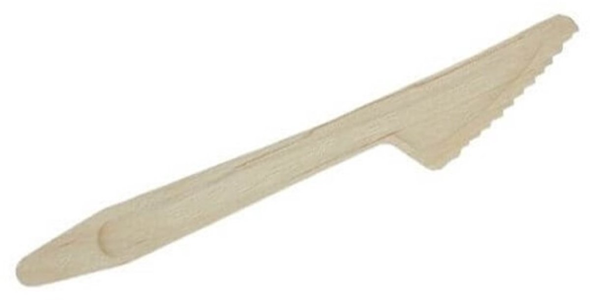 Wegwerp bestek-wegwerp mes-hout-duurzaam-FSC®-composteerbaar-100 stuks
