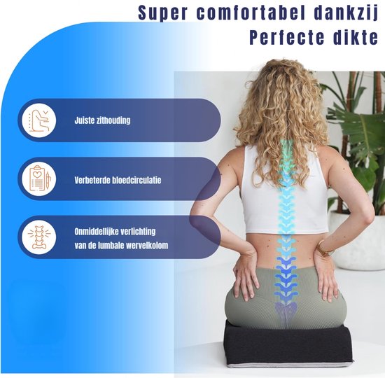 Florixa® Zitverhoger Auto - Stoelverhoger voor Auto - Kinderzitje Auto - Zwart- 40cm x 40cm x 13cm van Merkloos — afbeelding 2