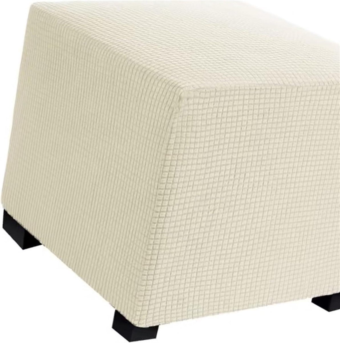 Krukhoes Vierkant - Voetenbankhoes Ottomaan - Woonkamer Decoratie - Hoge Elasticiteit - 50x50 cm - Beige