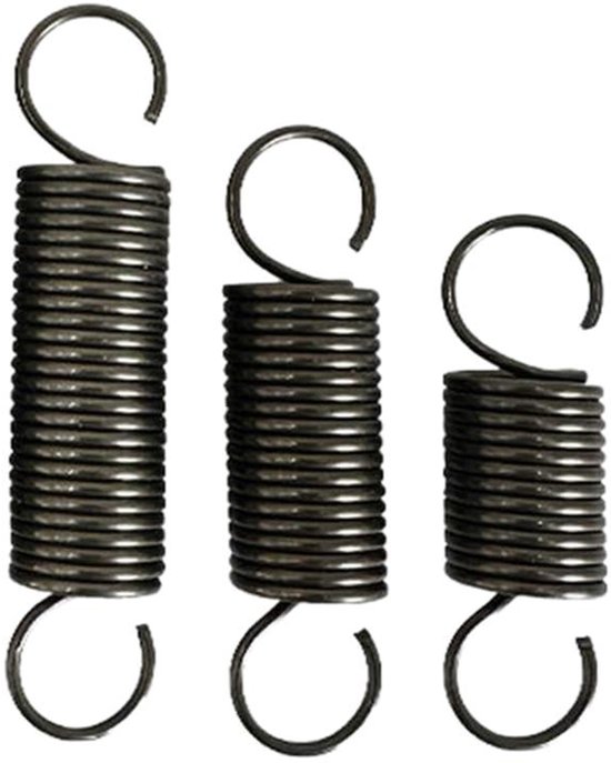 Spanveer 2 stuks - Trekveer Verenstaal veer - Bevestigen van bandhaken - Hoge treksterkte - 90 mm - Zwart