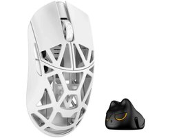 WLMouse Beast X Mini Pro Solid Sides Milky White – Muis – Draadloos – 5 knoppen – 8000Hz – 30.000 DPI – PAW 3950HS – Omron optical switches – Wit