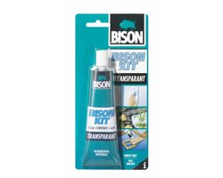 Bison Kit® transparant tube 100 ml, glashelder, sterke, universele contactlijm, vochtbestendig, vorstbestendig, -40°C tot +70°C, eenvoudig in gebruik, voor ontelbare reparaties