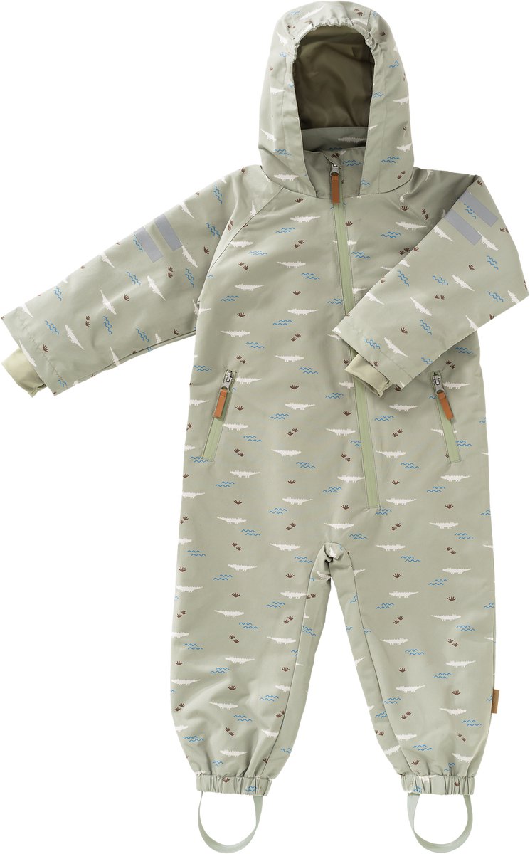 Fresk Regenpak voor Kinderen 2 yrs - Buitenspeelpak - Regenoverall - Regenkleding met Ritssluiting - Reflecterend - Elastische Afsluitingen - Jongens - Groen - Crocodile