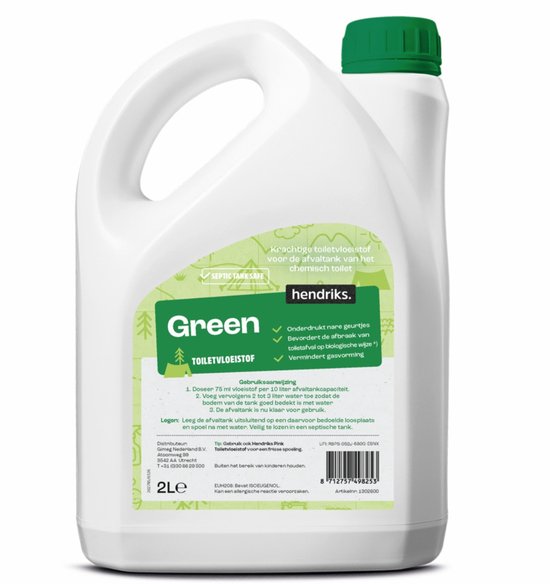 Hendriks Green - Toiletvloeistof Groen - Biologisch - Geurcontrole - Septic tank safe - Camping — afbeelding 2