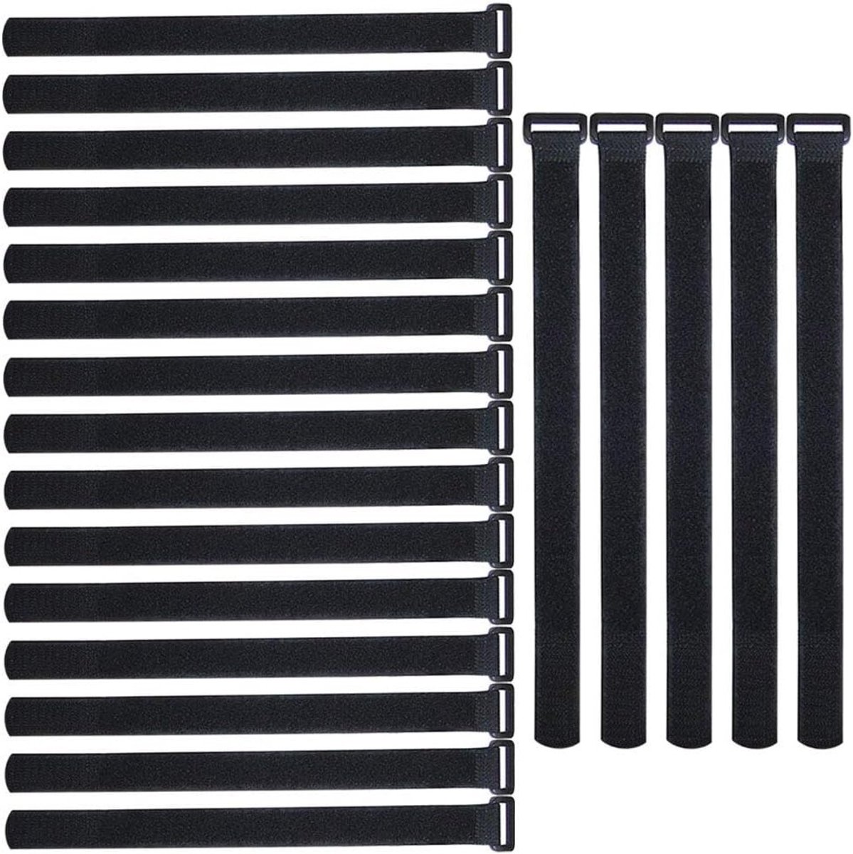 Herbruikbare Nylon Kabelbinders 20 Stuks - Verstelbare Kabelriemen voor Organisatie en Beheer van Kabels - Multifunctionele Cinchriemen in Zwart