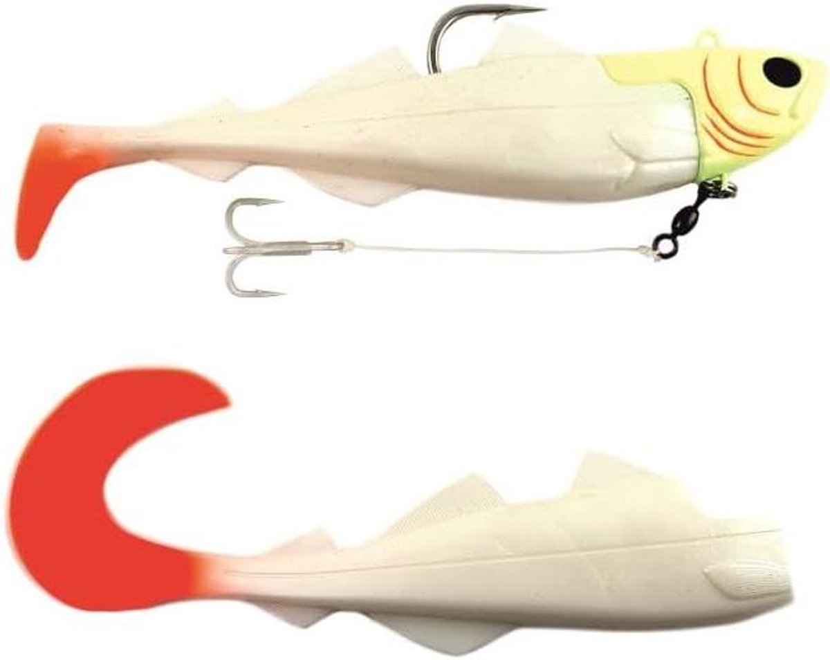Rubber Vis Special - Kunstaas Lokaas - Zeevissen Vissen - Natuurlijk Zwemgedrag - 180 gram - Parel Wit