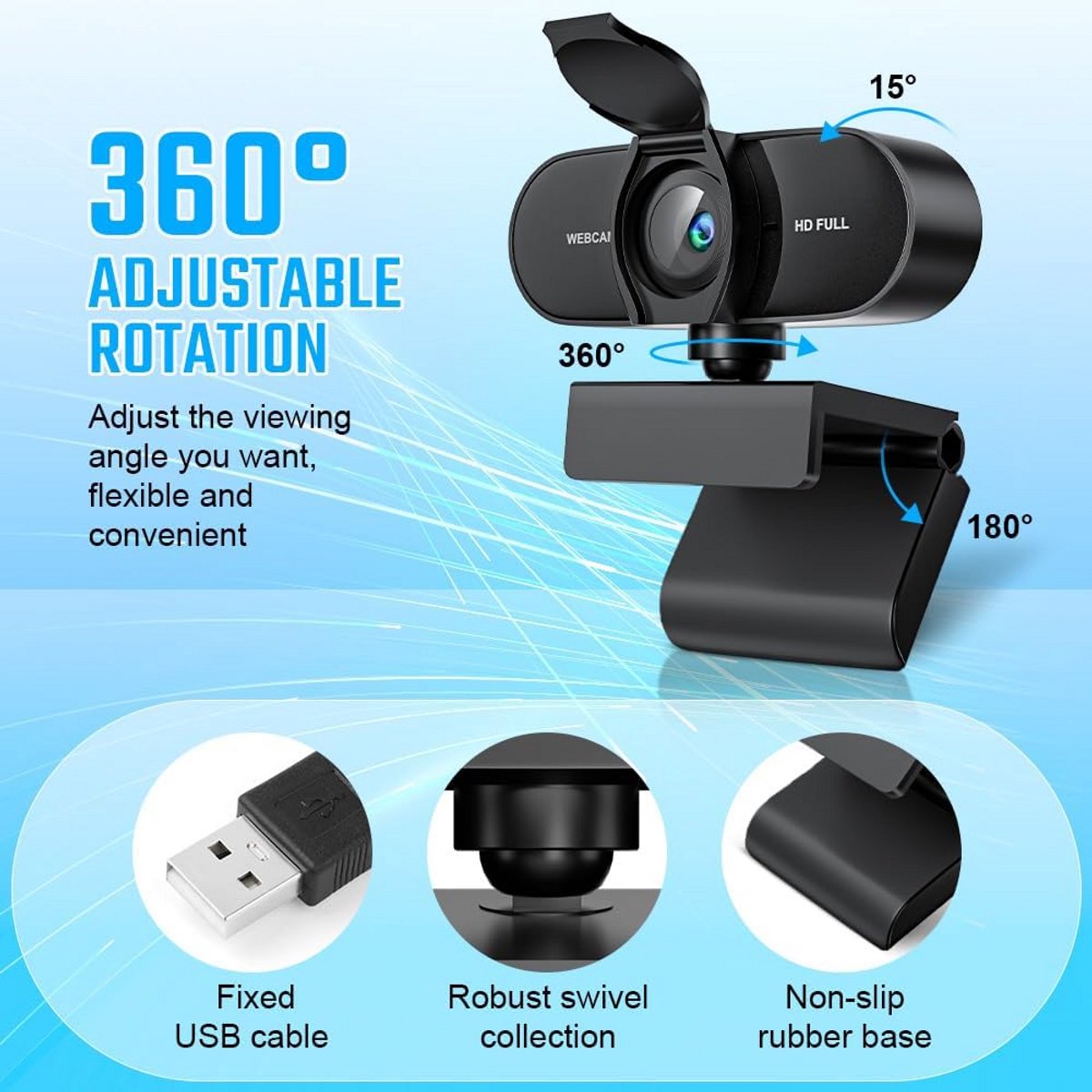 Webcam voor PC - Streaming Camera - 4K Kwaliteit - microfoon thumbnail 5
