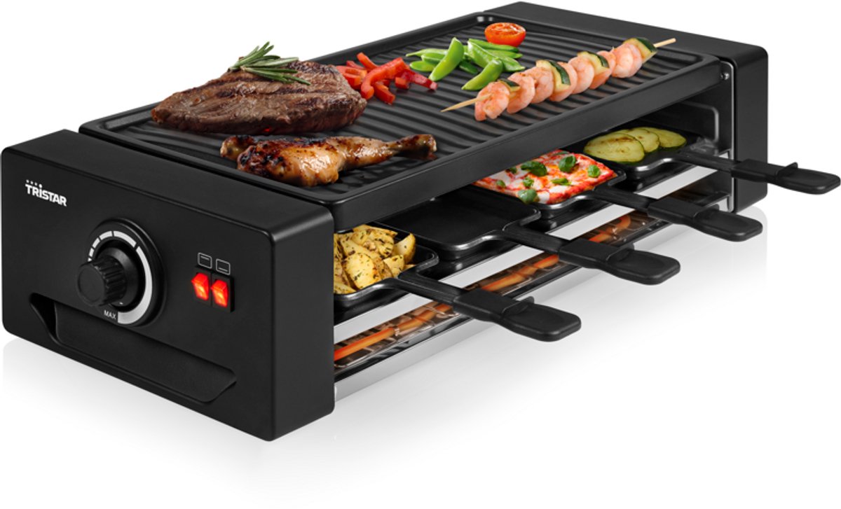 Bol.com Tristar Gourmetset - RA-2736 - Bakplaat 8 personen - 2 verwarmingselementen - Incl 8 pannetjes - 1300W - PFAS-Vrij aanbieding