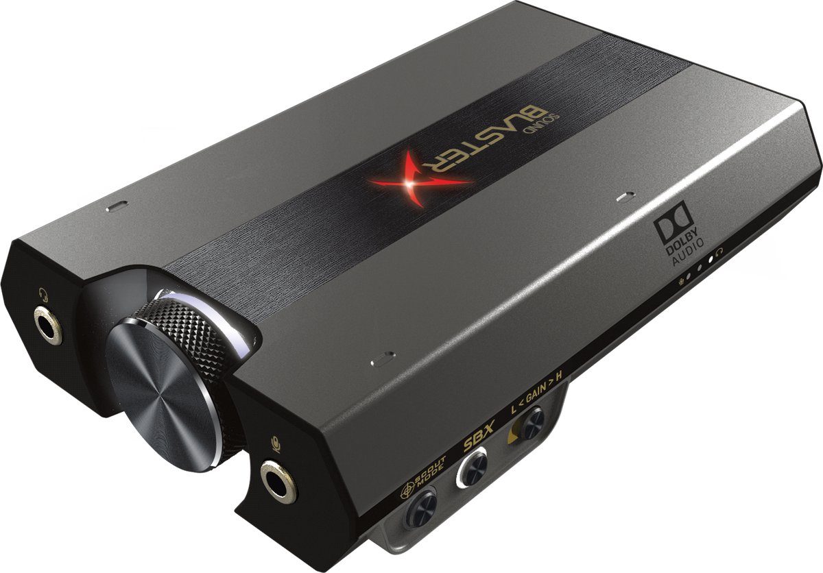 Sound BlasterX G6 (USB-C) 7.1 HD Gaming DAC en externe USB-geluidskaart met Xamp hoofdtelefoonversterker voor PS4, PS5, Xbox One, Nintendo Switch en PC.