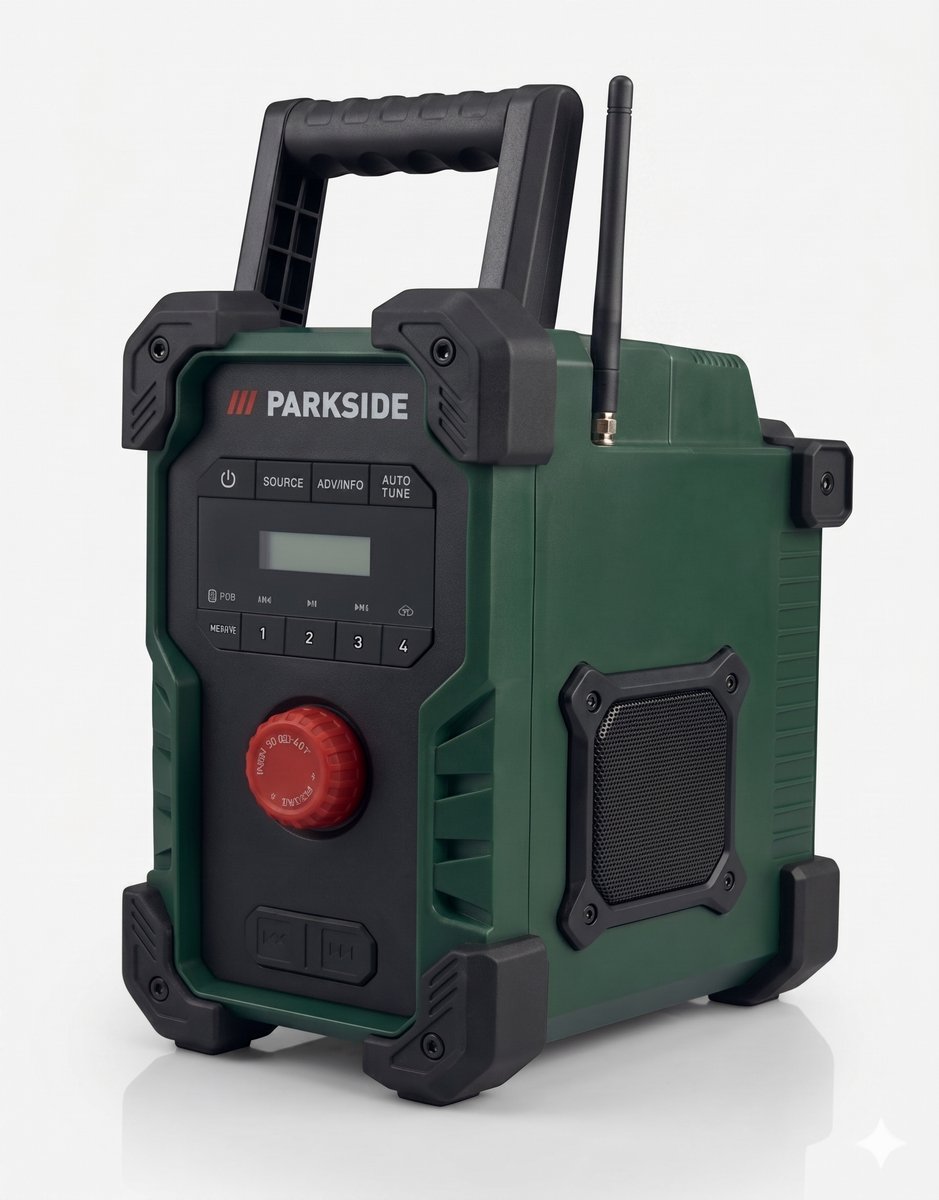 PARKSIDE® Accu-bouwradio 12V/20V zonder accu - Accuduur: 12V (2 Ah) ca. 5 u / 12V (4 Ah) ca. 10 u; 20V (2 Ah) ca. 5 u / 20V (4 Ah) ca. 10 u - Ontvangstmogelijkheden: DAB / DAB+ / FM - Luidspreker: 2x 5 W - Bluetooth® v5.0