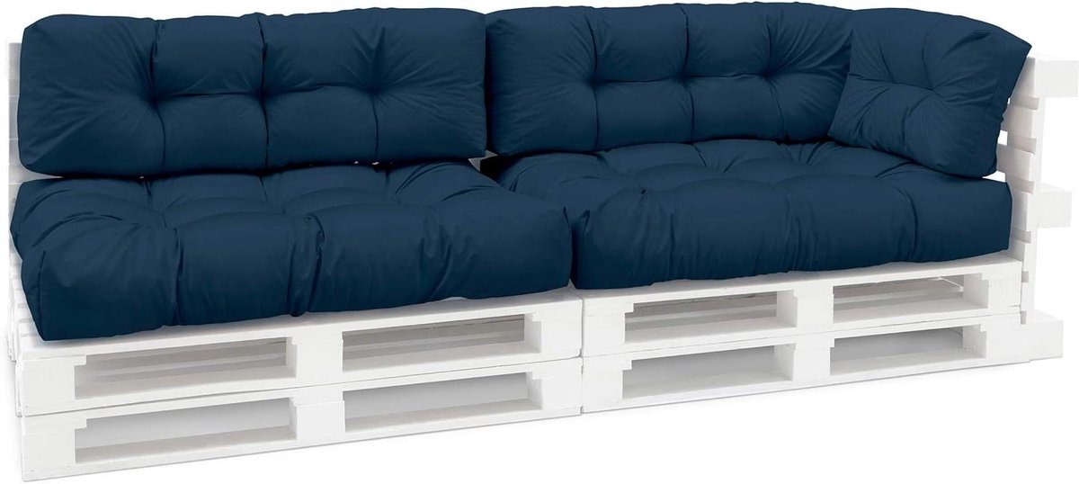 Palletkussens - Kussens voor pallets - Terras Meubels - Waterdicht en vlekbestendig - 5-Delige Set - Marineblauw