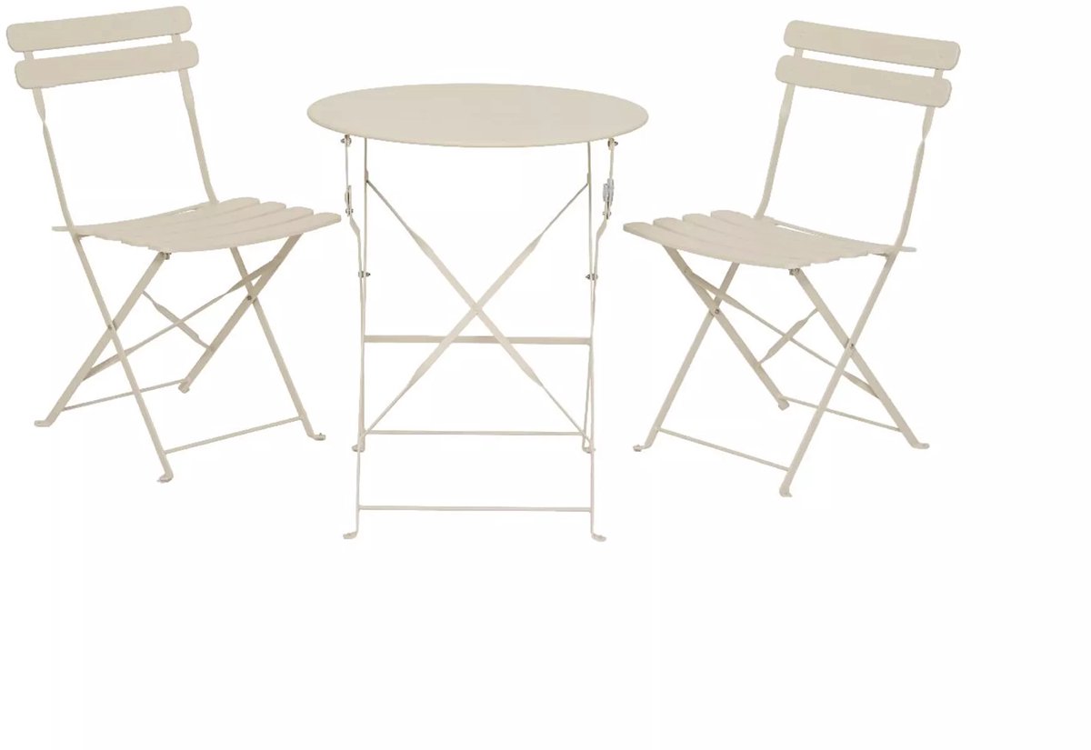 Decoris - Bistroset off-white staal