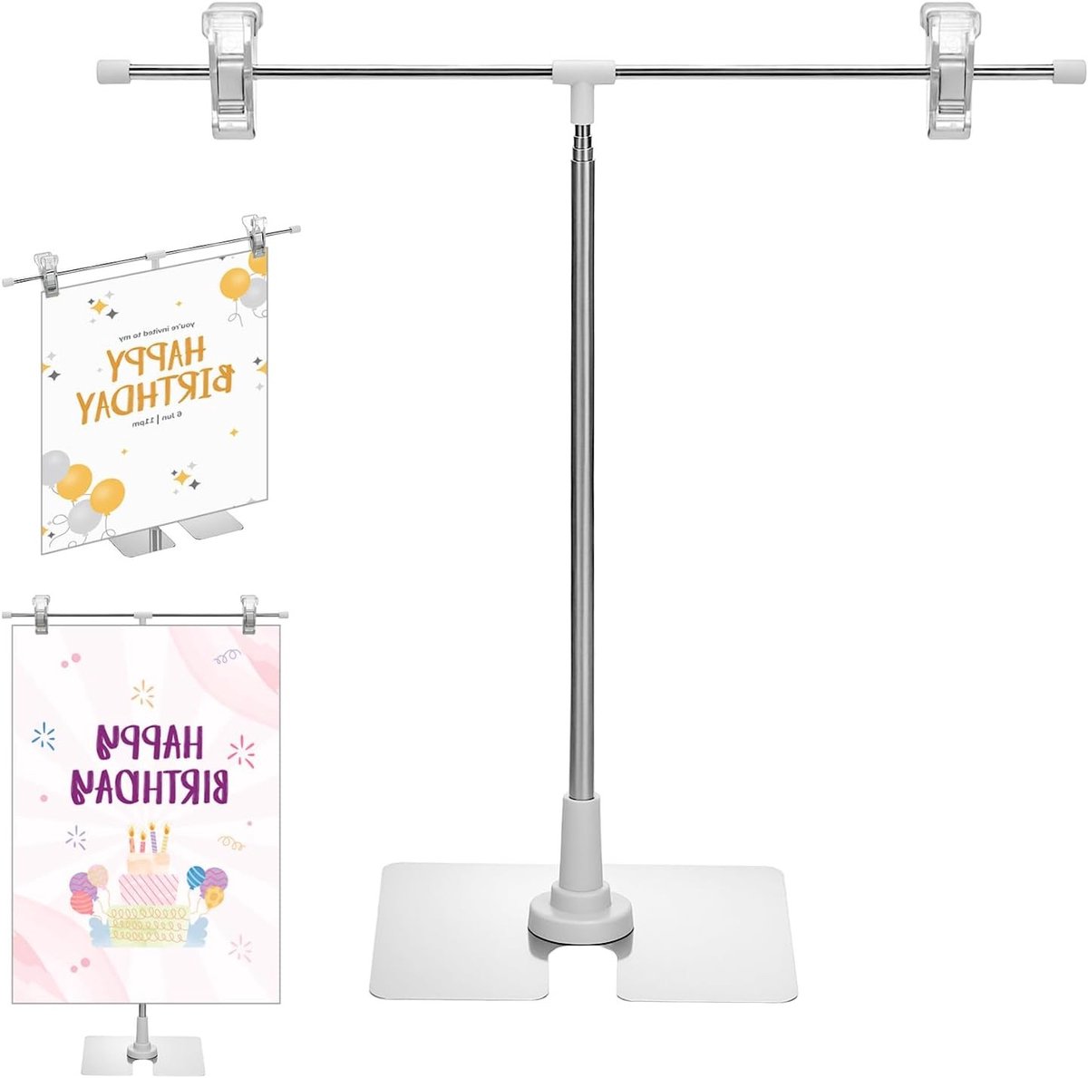 Verstelbare infostander van roestvrij staal voor A3/A4 formaten, ideaal voor evenementen, menu's en detailhandel (29-94 cm)