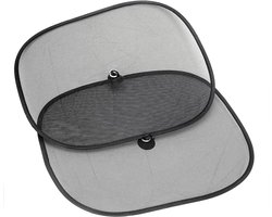 Zonnescherm Auto Zijruit - 2 Stuks - UV Bescherming - Zonnescherm Voor Auto Baby & Kind - Zonwering Auto Raam - Auto Zonnescherm - Auto Accessoires - Universele - 44 cm x 36 cm - Zwart - Polyester