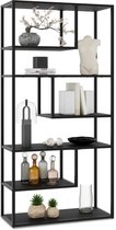 tectake® Armoire murale Venda - Look industriel - Structure en acier thermolaqué - Protection contre l'inclinaison - 6 compartiments asymétriques - Dimensions totales 85 x 35 x 188 cm - Solution de rangement moderne pour salon, Cuisine ou chambre