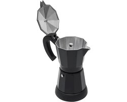 Cellista Moka Pot Elektrisch - Aluminium Koffiezetapparaat - Espressopot met Basis - 480W Koffiemaker - 300ml - Klassieke Percolator