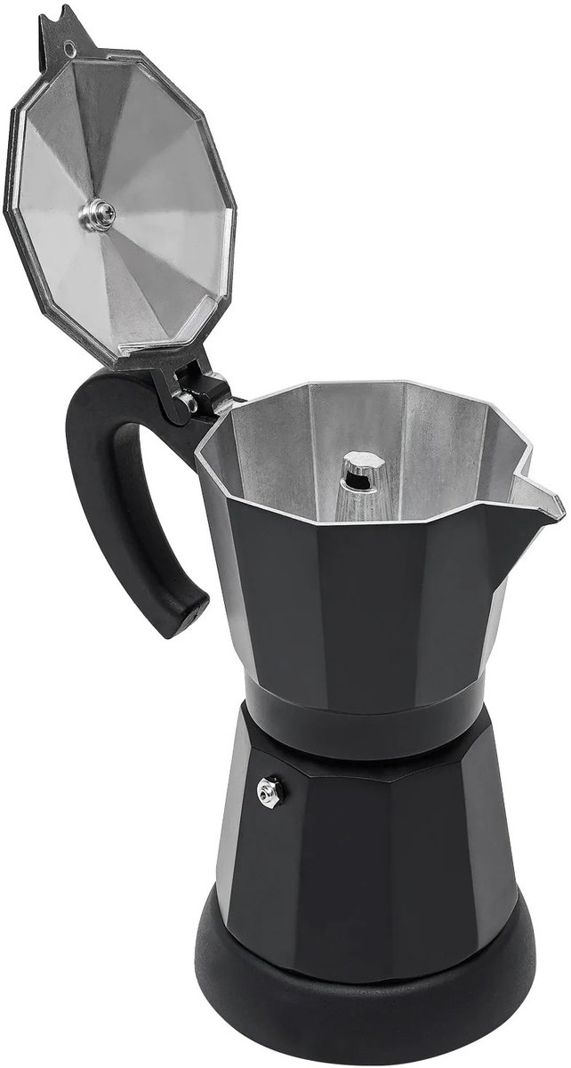 Cellista Moka Pot Elektrisch - Aluminium Koffiezetapparaat - Espressopot met Basis - 480W Koffiemaker - 300ml - Klassieke Percolator