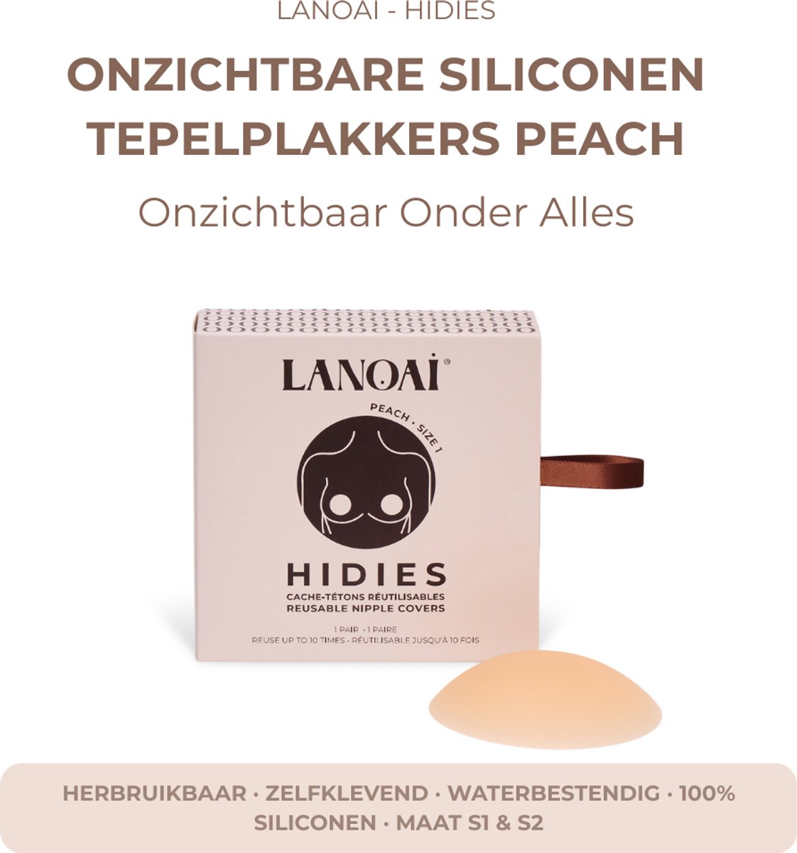 Lanoai Hidies - Herbruikbare Nipple Covers - Onzichtbare Siliconen Tepelcovers - Wasbaar - Hypoallergeen - Size 1