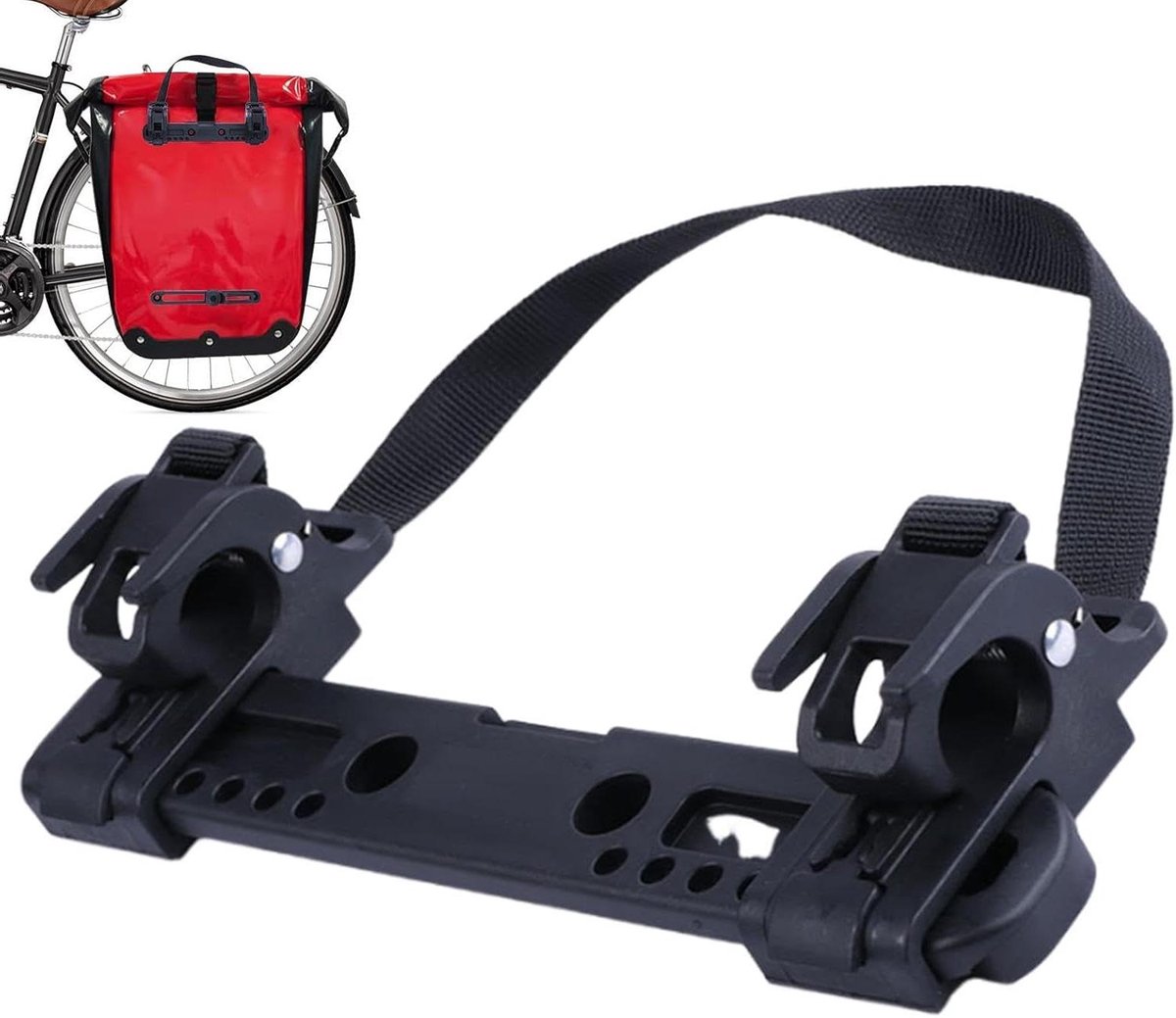 Bagageriemen Motor - Spanbanden Fiets - Vastzetten Bagage - Hoge Sterkte Nylon - 1 Meter - Zwart