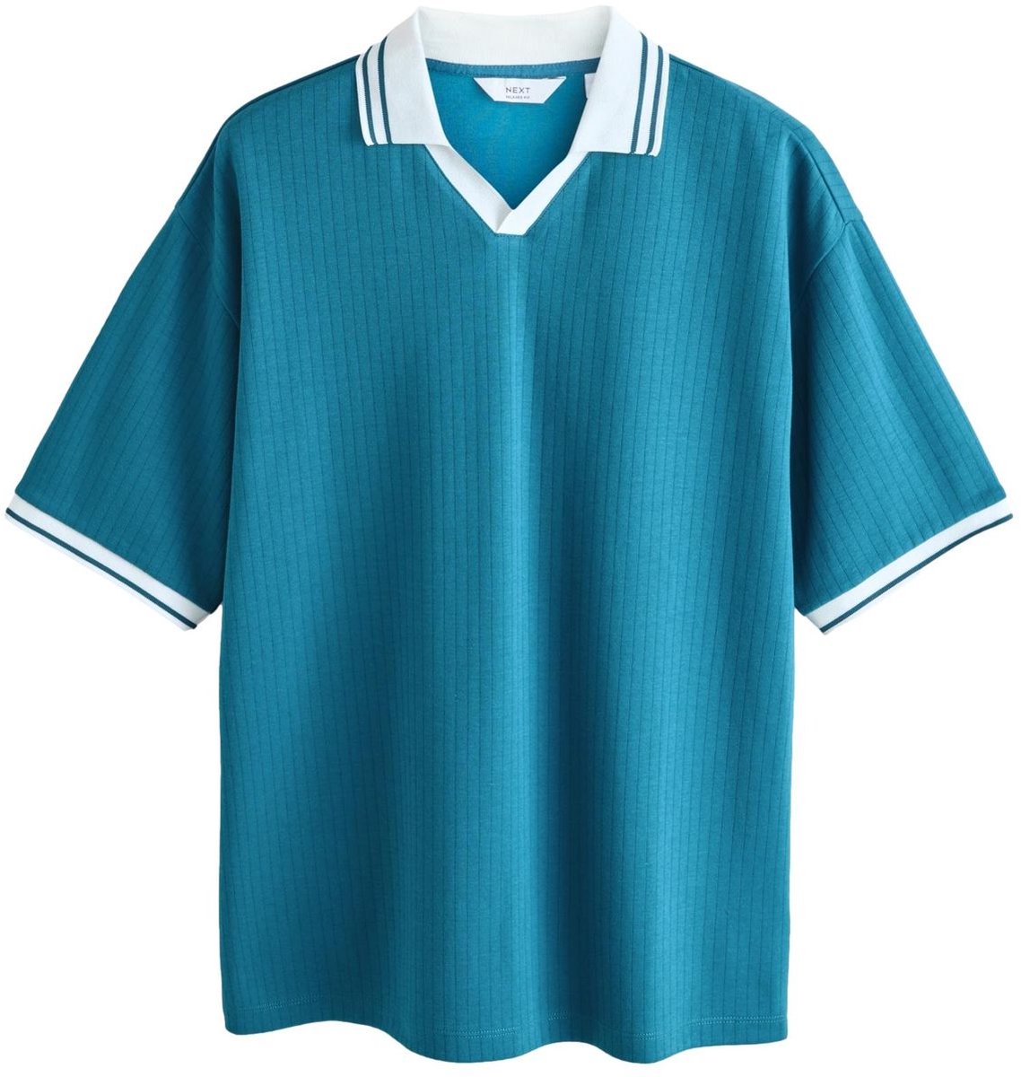 Next - Heren - Polo met Trophy-hals en rand - Blauw