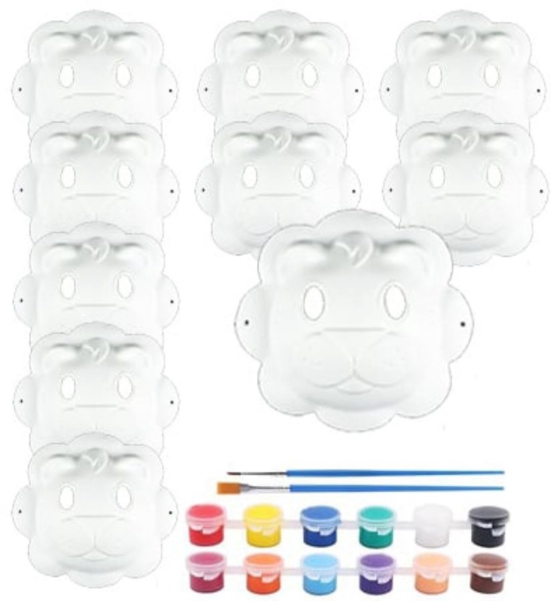 Killogood 10 dierenkostuummaskers - orkmaskers - papieren orkmaskers - doe-het-zelf handgeschilderde maskers - doe-het-zelf witte papieren maskers - geschikt voor carnaval - cosplay - Halloween - Leeuw