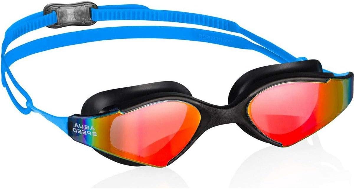 Zwembril Monoblock - Zwemmasker - Prestatie Zwemmen - Breed Gezichtsveld - One Size - Zwart/Blauw