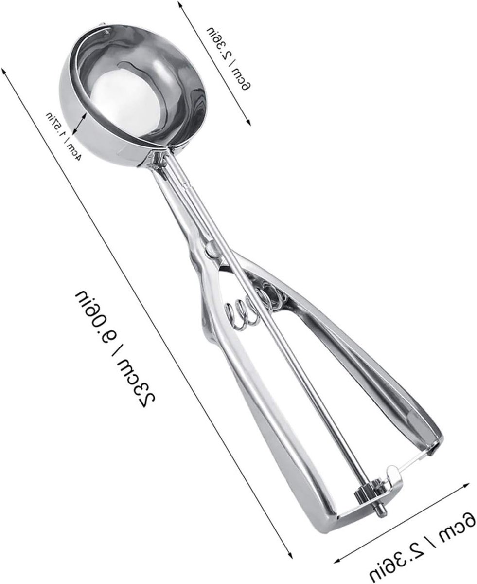 Professionele RVS IJslepel met Antislip Handvat voor IJs, Cookies en Cupcakes - 6CM