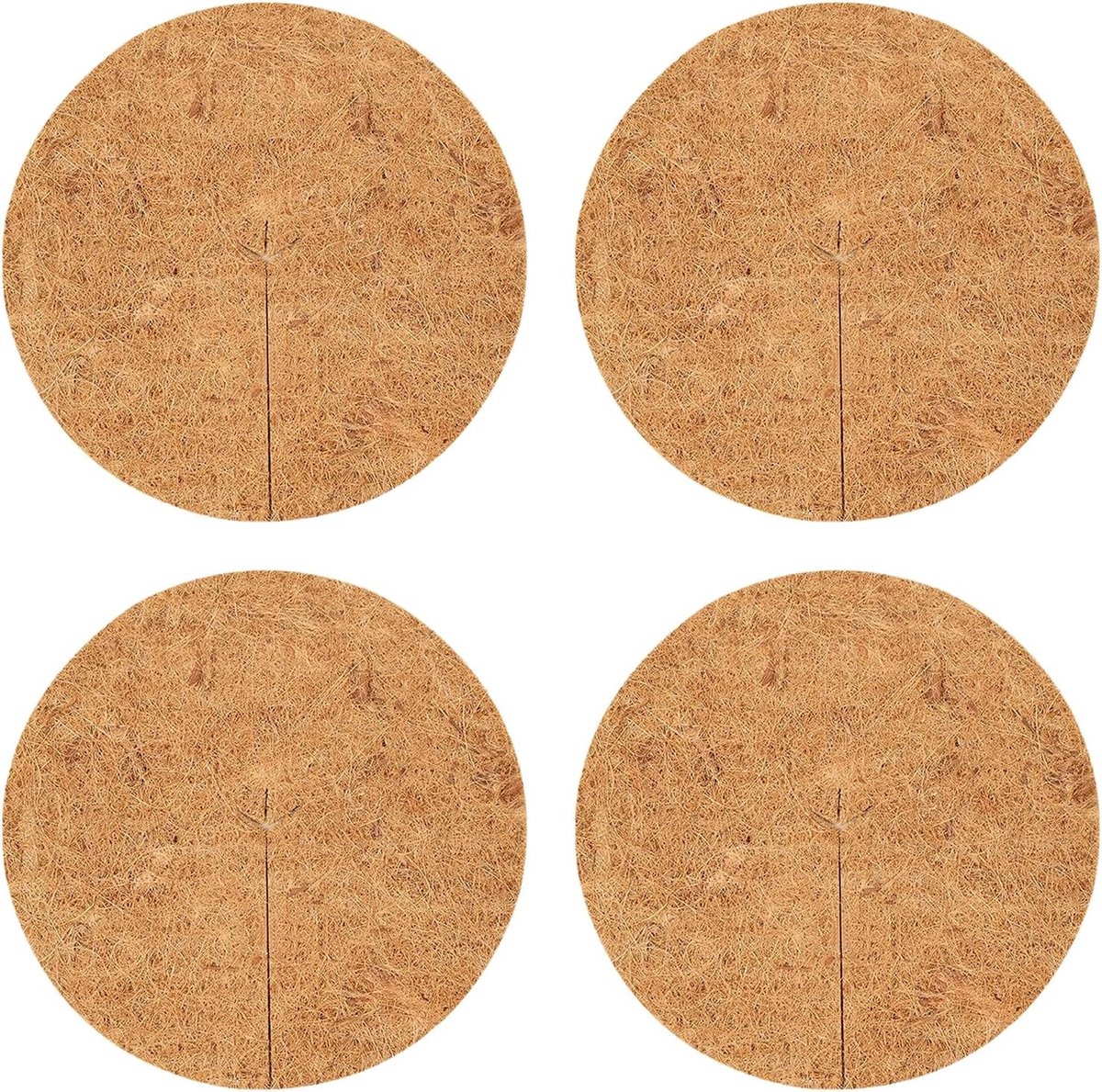 Coconut Mulch Disc Set van 4 Stuks voor Winterbescherming van Planten en Tuin, Frostbescherming voor Potplanten en Tuinbedekking