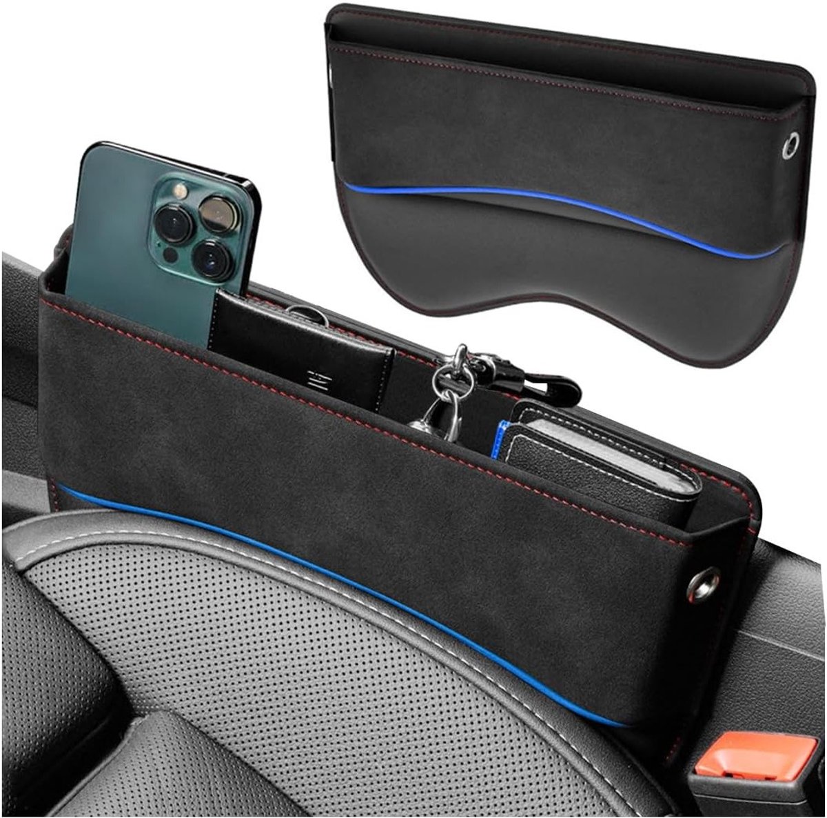 Console Side Pocket Opbergdoos voor Auto, Multifunctionele Organizer voor Voorstoel, Ruimtebesparende Opbergzak voor Auto-accessoires en Stoelvulling