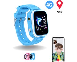 WB Goods Kinder Smartwatch – GPS Horloge Kind – Smartwatch Kinderen – Kinder GPS Tracker – 4G & SMS – Blauw – Met Nederlandse Taal