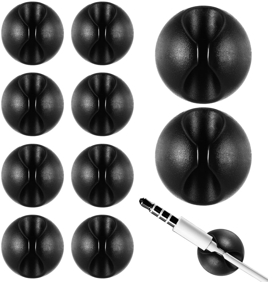 10 Stuks Kabelclips voor Kabelbeheer, Organiseren van Oplaadkabels en Voedingskabels, Ideaal voor Bureau en Thuisgebruik