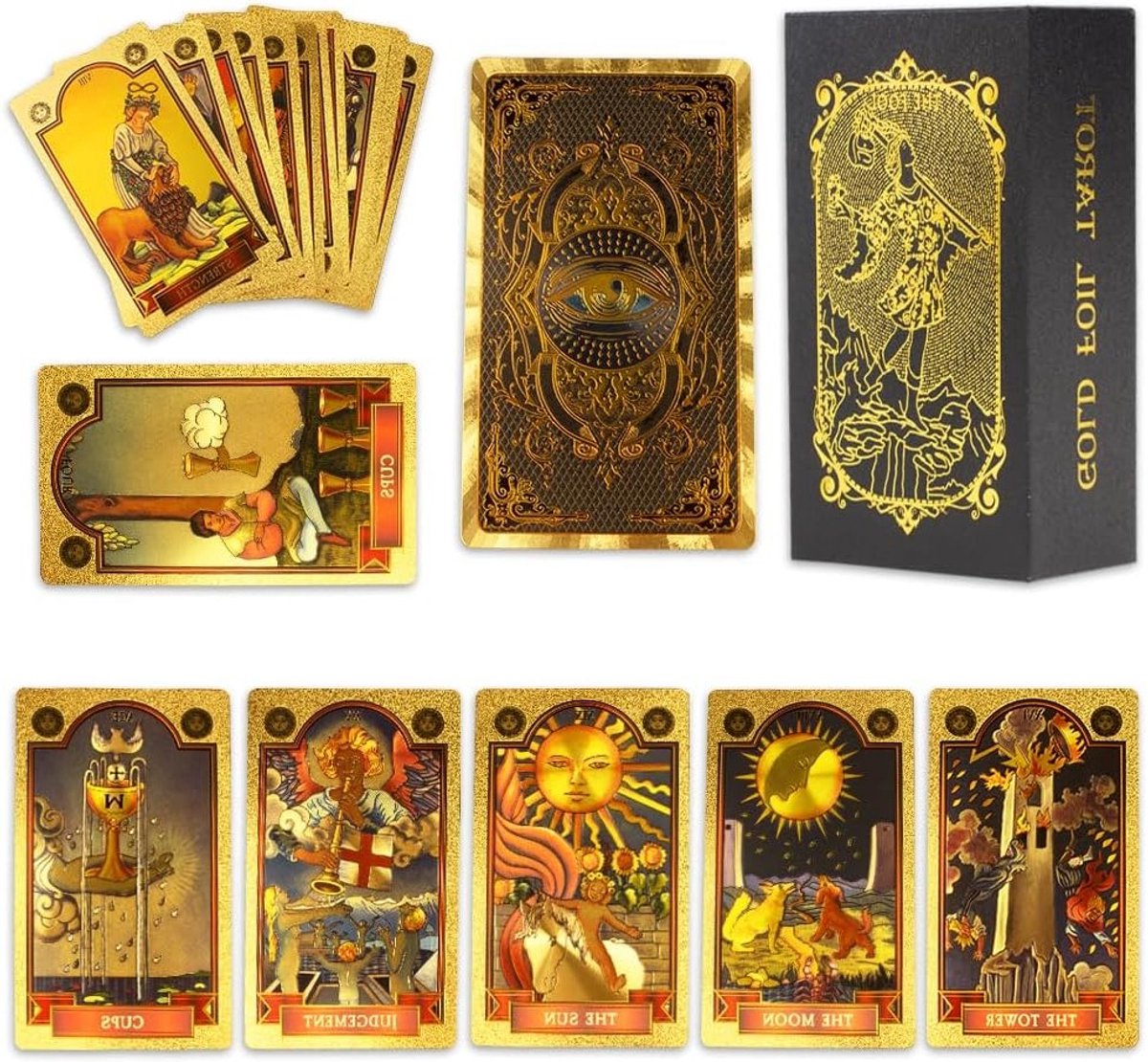 Tarotkaarten Set voor Beginners met Boek - 78 + 2 Stuks, Waterdicht en Kreukvrij, Ideaal voor Spirituele Ontwikkeling en Waarzeggen