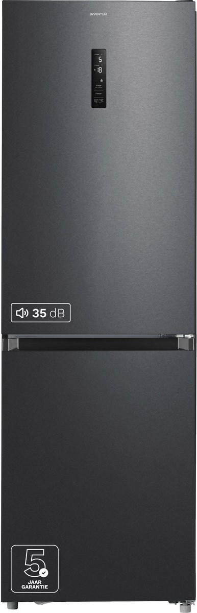Inventum KV1851B No Frost energiezuinige koel-vriescombinatie - 185cm hoog - 334L - Zeer stil: 35 dB - Superkoelen - Supervriezen - Vrijstaand - Zwart — afbeelding 1