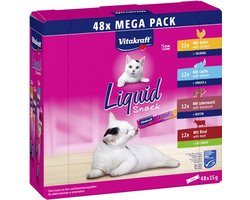 Vitakraft Liquid Snack Big Pack á 48st + Gratis Schuurman Katten Snack