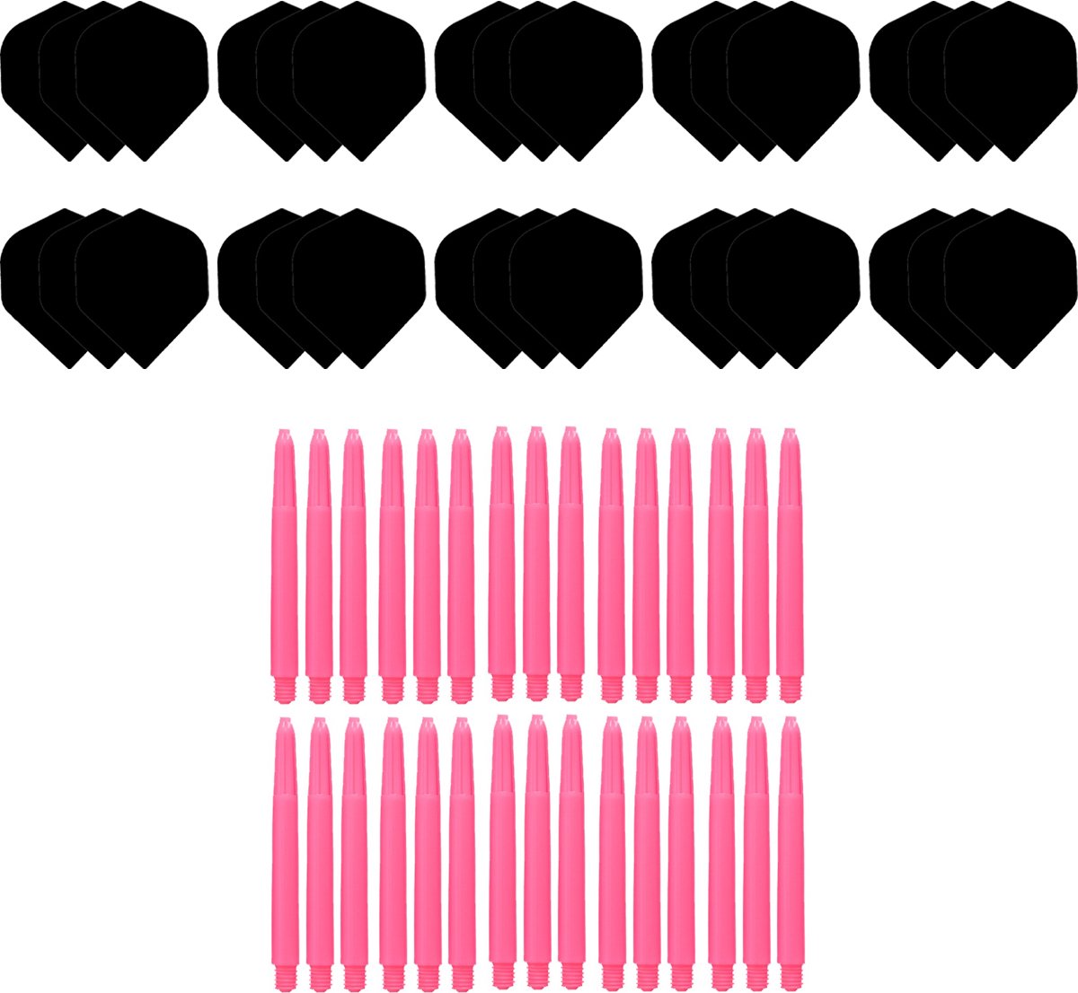 Dragon Darts Dart Flights en Dart Shafts - Multipack - 20 Sets - 60 Stuks - Extra Stevig - Darts Flights - Darts Shafts - Medium Roze