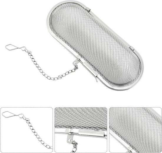 Set van 2 Herfilteren, RVS Theefilters, Herbestrainer en Specerijbal voor Thuisgebruik, Keuken en Gastvrijheid — afbeelding 2