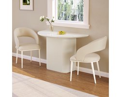 Guyii Nordic Series–Salontafel Set met 2 Stoelen–Extra Groot & Multifunctioneel–Opbergruimte & Comfort Design–Haltafel 110 cm