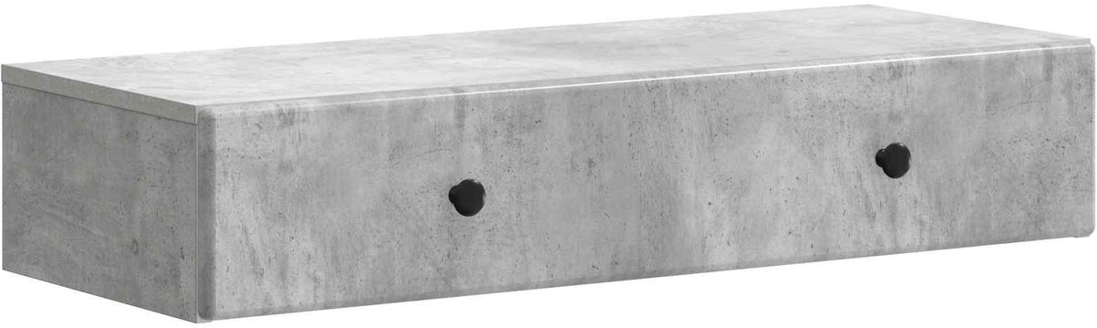 vidaXL Wandgemonteerde - Zijtafel - Betongrijs - 87,5 - x - 34,5 - x - 17 - cm