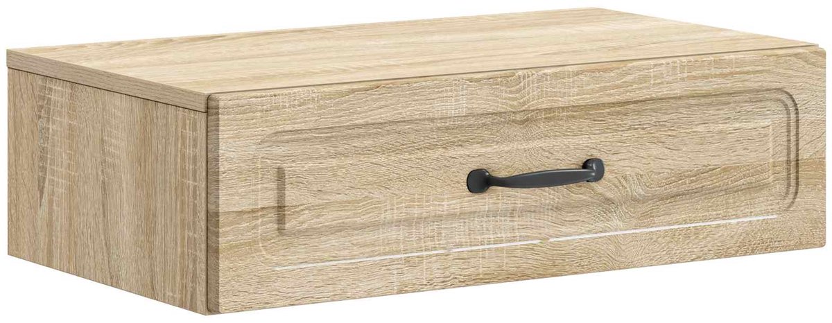 vidaXL Wandgemonteerde - Zijtafel - 59 - x - 34,5 - x - 17 - cm - Bewerkt - hout Sonoma Eiken