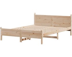 Bedframe Hout - Ledikant Tweepersoons - Slaapkamermeubilair - Massief Grenenhout - 120x200 cm - Naturel