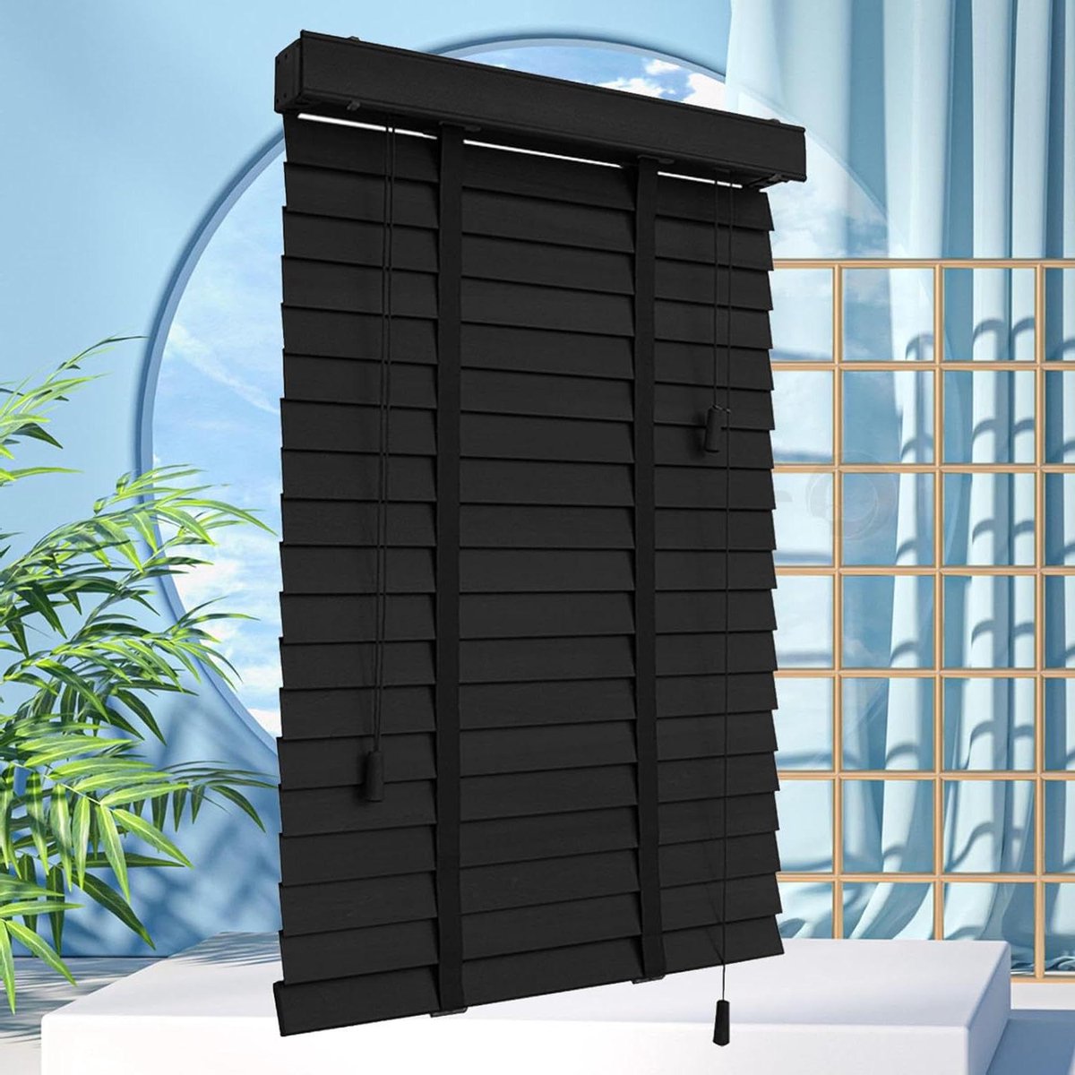 Houten Jaloezieën - Horizontale Raambekleding - Privacy Creëren - Massief Lindeboom Hout -