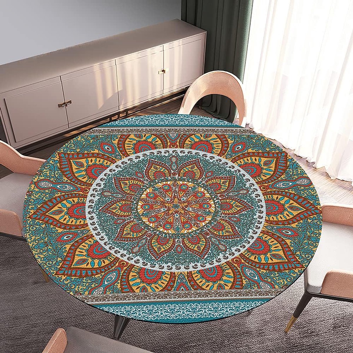 Rond Tafelkleed - Tafelhoes - Eettafel Decoratie - Elastische Rand - Diameter 160cm - H