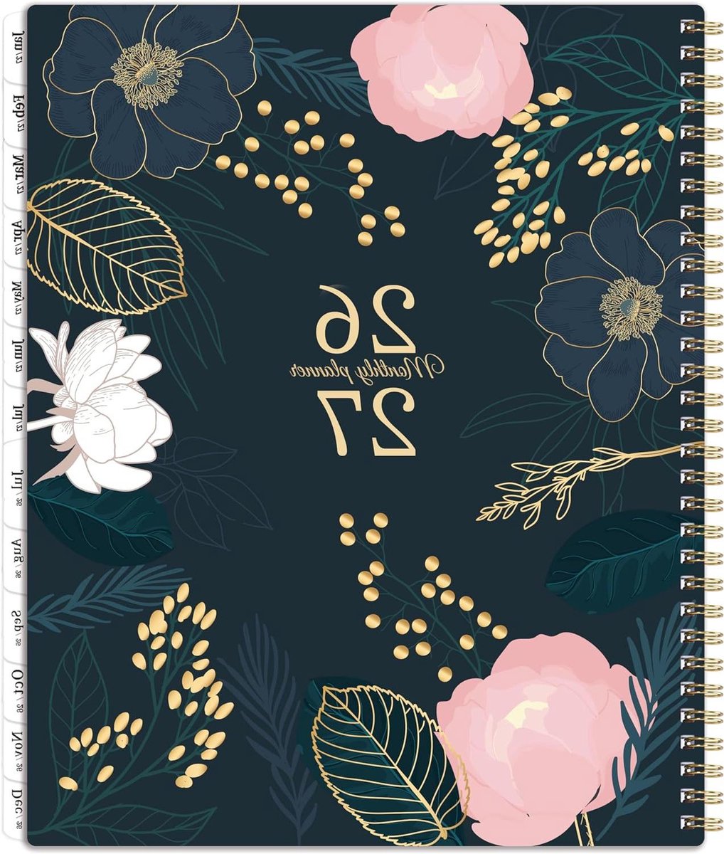 Maandplanner 2024-2025 - Agenda Kalender - Planning Maken - 18 Maanden Overzicht - 9 x 11 Inch - Zwart