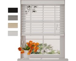 Bamboe Houten Jaloezie - Raambekleding Lamellen - Lichtinval Regelen - Duurzaam Bamboehout - 170 x 240 cm - Wit